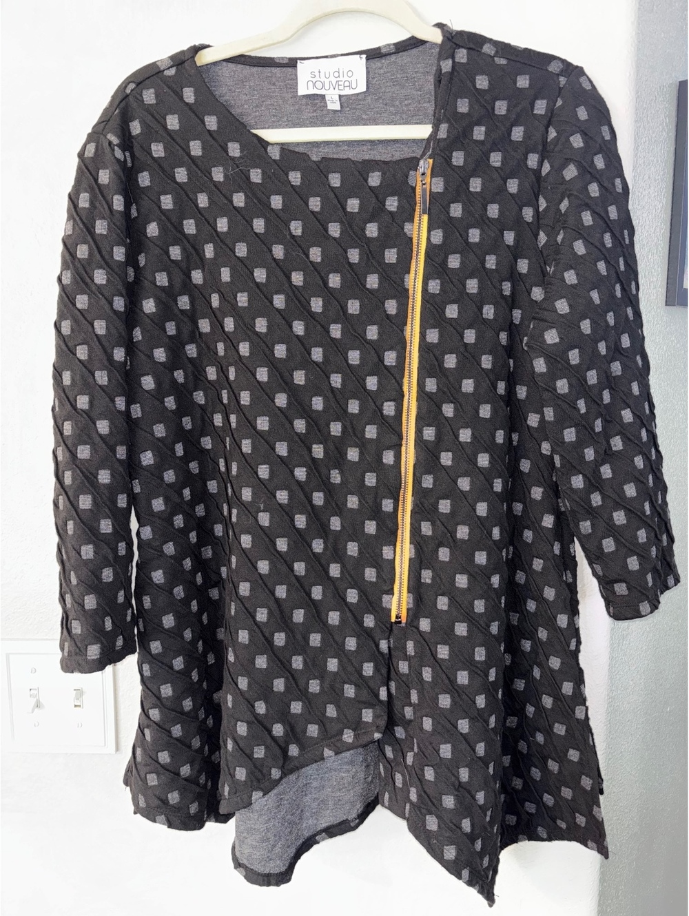 Studio Nouveau Textured Asymmetric Zip Tunic Jacket L